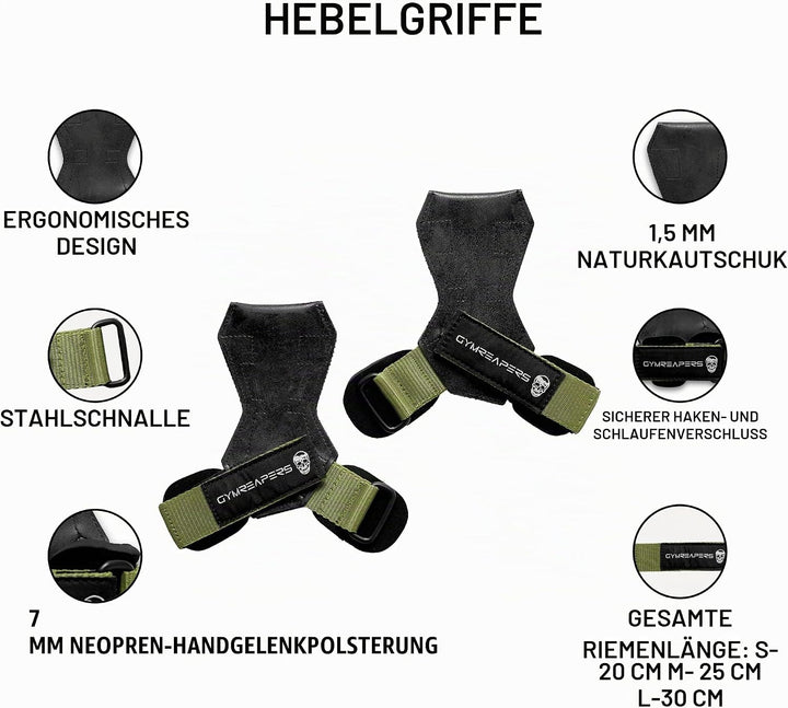 Gymreapers Gewichthebergriffe (Paar) für schweres Powerlifting, Kreuzheben, Rudern, Klimmzüge, mit N