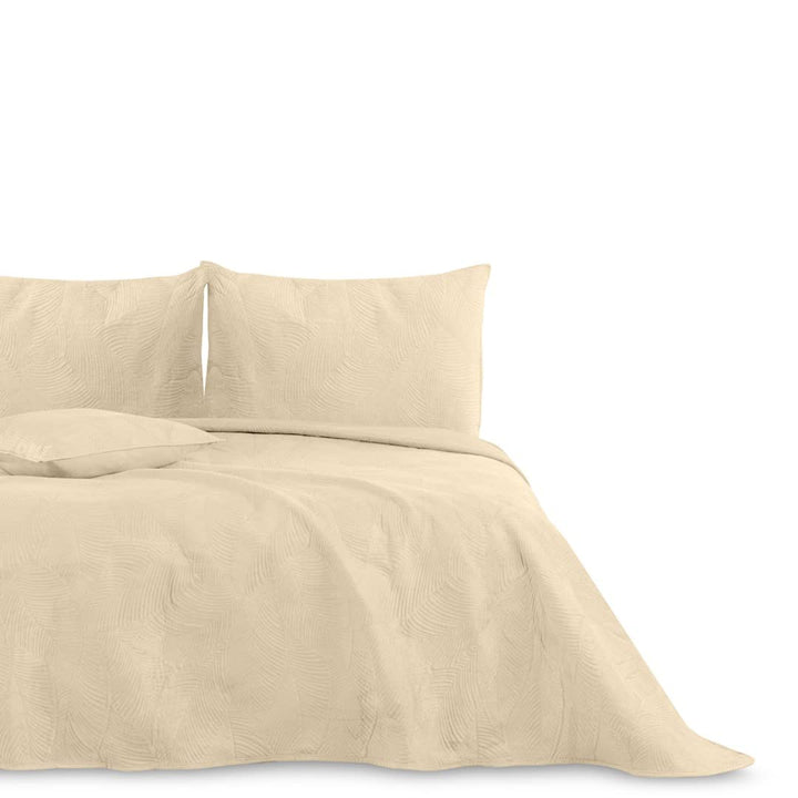 AmeliaHome Tagesdecke 220x240 cm gestrickt Velvet Samt Palsha Beige Palsha Beige 220x240 cm, Palsha