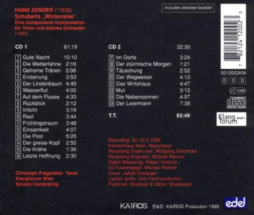 Schuberts "Winterreise", Audio-CD