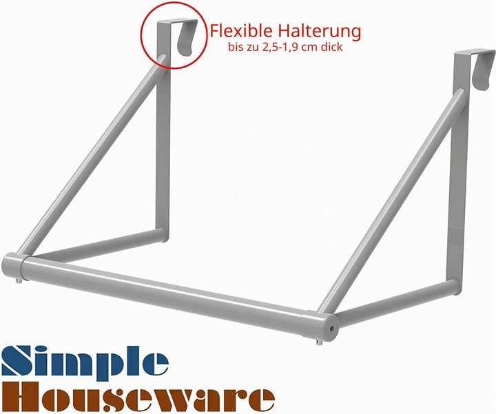 Simple Houseware Über der Tür hängende Kleiderstange, Silber, Silber