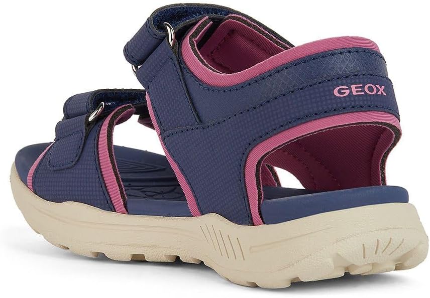 Geox Mädchen J VANIETT Girl Sandal,, Navy Fuchsia