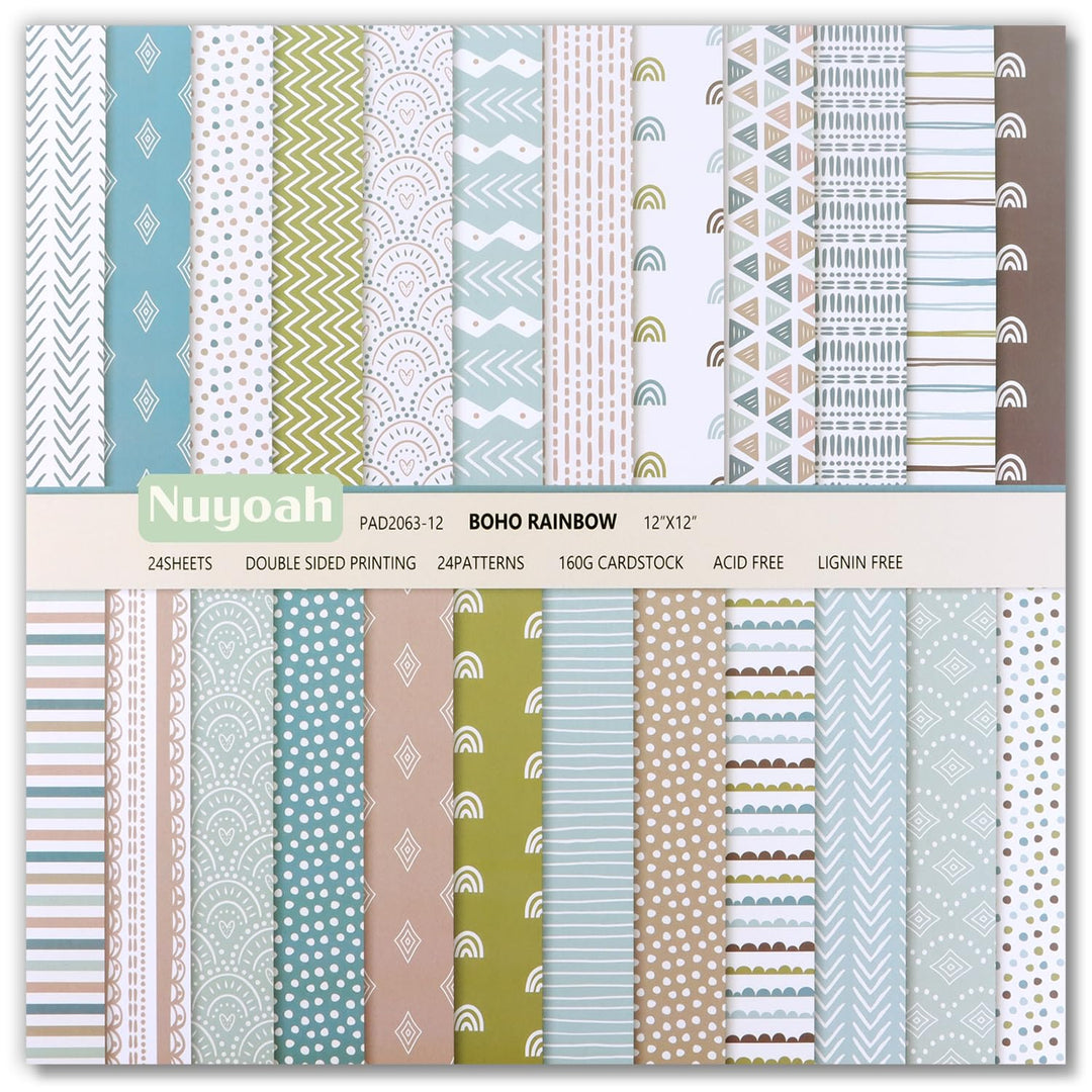 Nuyoah Scrapbooking Papier Scrapbook Zubehör 24 Blat Buntes Doppelseitiges 12 inch Junk Journaling Z