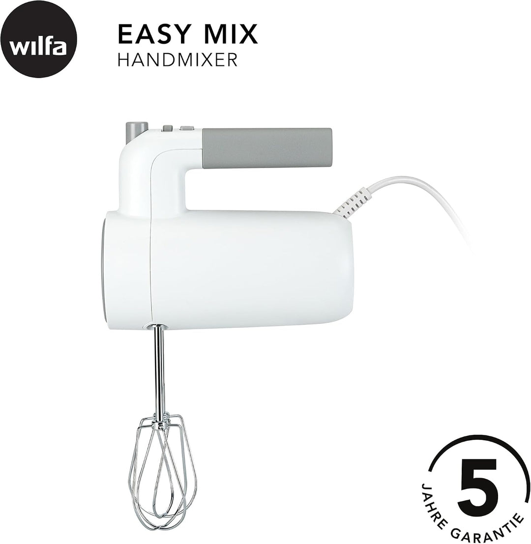 Wilfa Handmixer Easy Mix 350 I 350 Watt I 5 Geschwindigkeiten I Boost-Funktion und Auswurf-Funktion