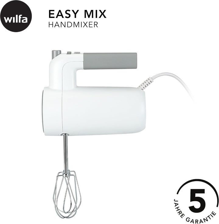 Wilfa Handmixer Easy Mix 350 I 350 Watt I 5 Geschwindigkeiten I Boost-Funktion und Auswurf-Funktion