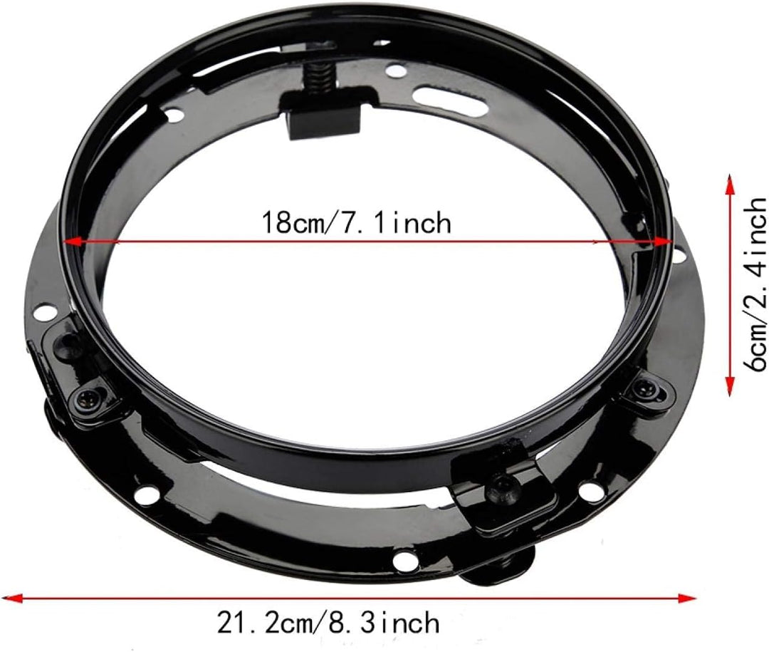 Autoscheinwerferhalterung, runder 7 Zoll Autoscheinwerfer-Montagering (schwarz) Cafe Racer Tank Ersa