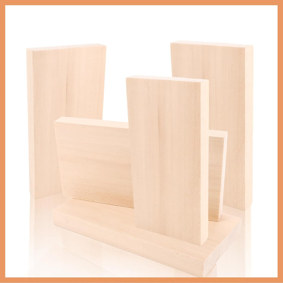 5 Stück 20x10x2cm Schnitzholz Rohlinge Brett aus Lindenholz - Lindenholz zum Schnitzen - Holz zum Sc