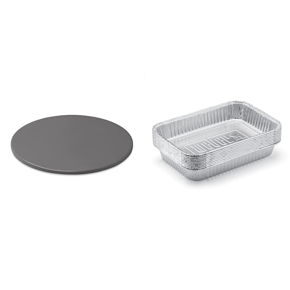 Weber glasierter Pizzastein, rund, 36 cm 18412 Schwarz & 6415 Small 7-1/2-Inch-by-5-inch Aluminum Dr