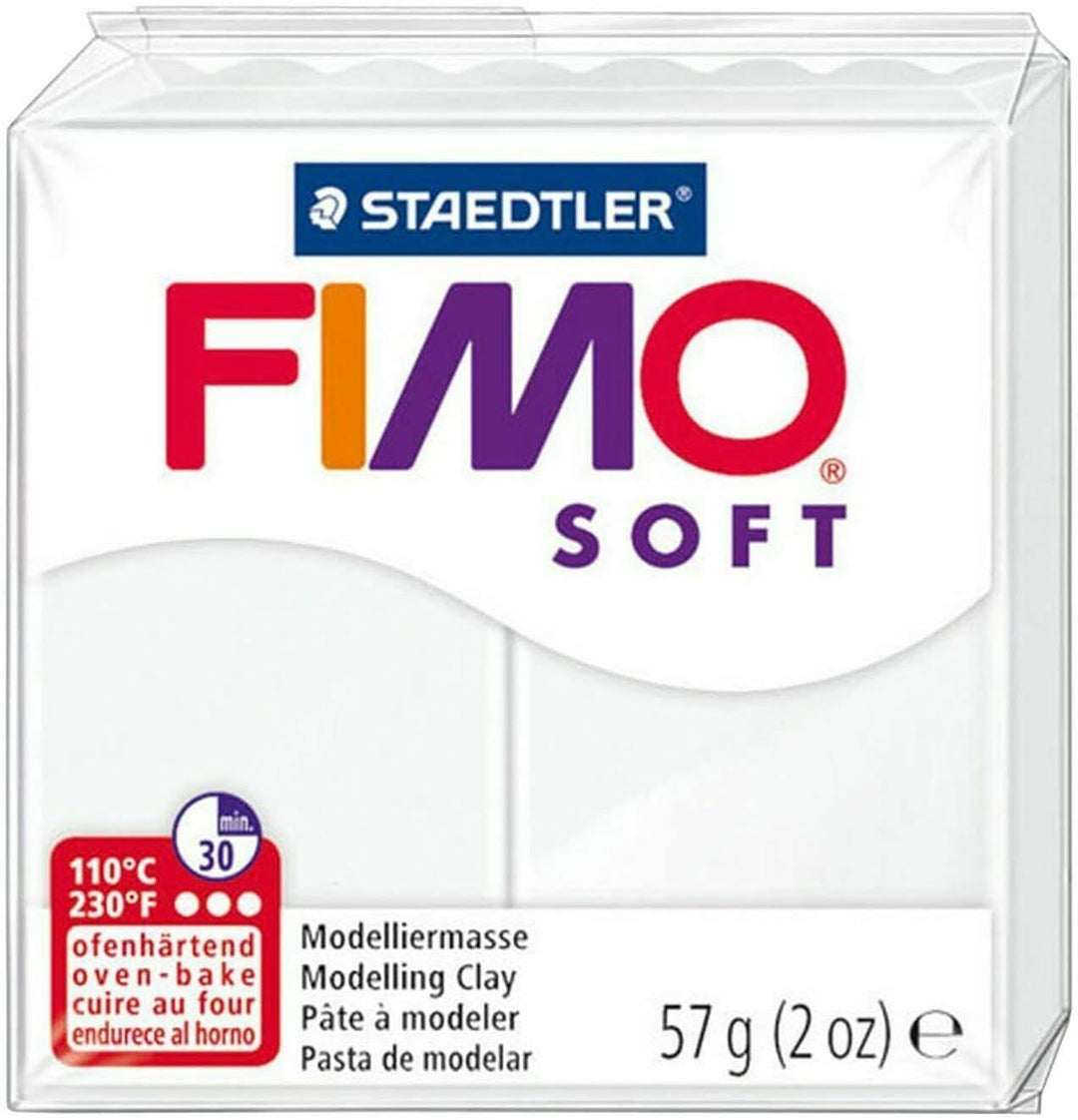FIMO Soft Polymer Oven Bake Modelliermasse – 57 g Blöcke – 6 Stück – Weiss