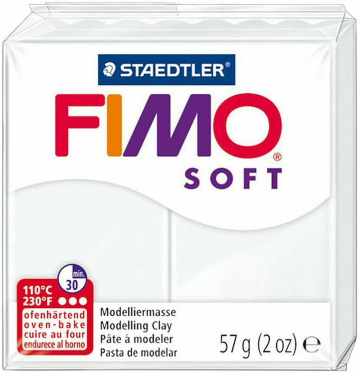FIMO Soft Polymer Oven Bake Modelliermasse – 57 g Blöcke – 6 Stück – Weiss