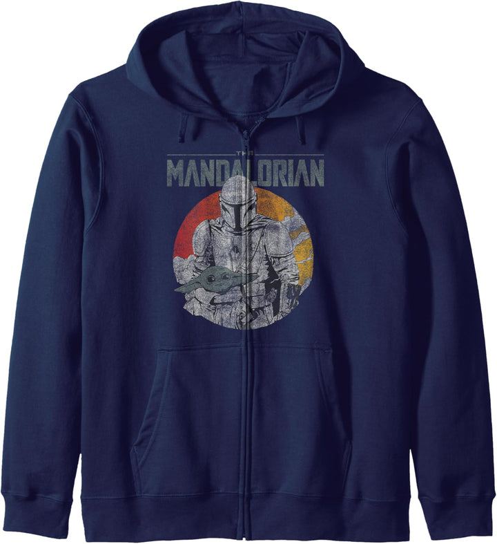 Star Wars The Mandalorian The Child Sunset Portrait Logo Kapuzenjacke