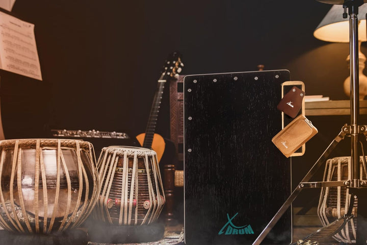 XDrum CAH-1 Cajon-Accessory Halterung - Montageplatte für Kleinpercussion - Wird an Cajon geklettet