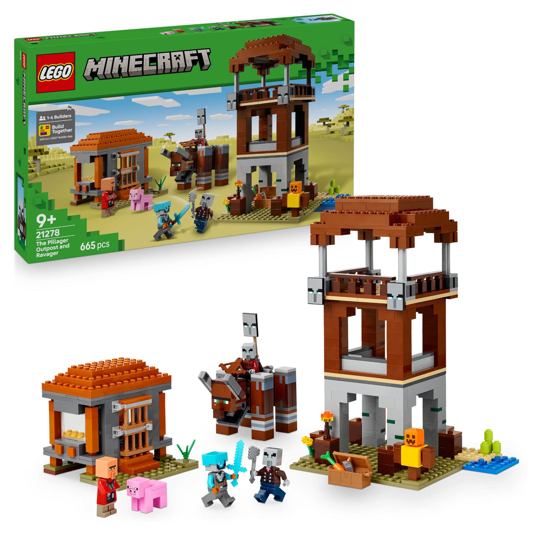 LEGO Minecraft EIN Verwüster am Plünderer-Aussenposten - Gaming Spielzeug für Kinder - Minifigur mit
