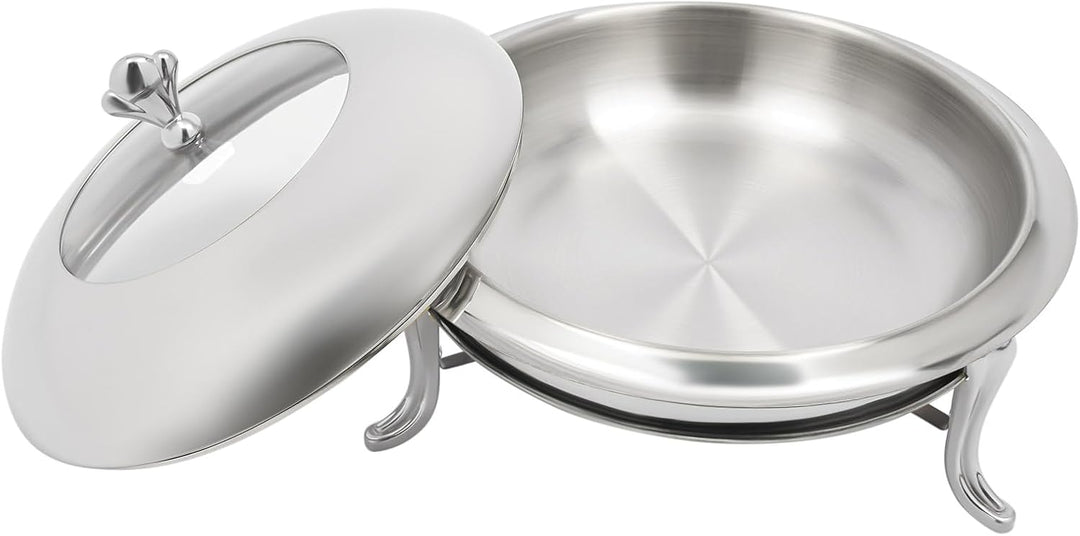 Rund Chafing Dish 28cm Edelstahl Esszimmer Herd Chafing Dish Food Warmer ohne Ohren für Buffet-Resta