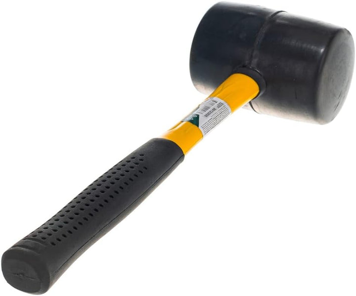 PROREGAL Gummihammer 0,45kg | Ø 3,25cm | rutschfester Fiberglasstiel | Regal-Montagehammer Silikonha