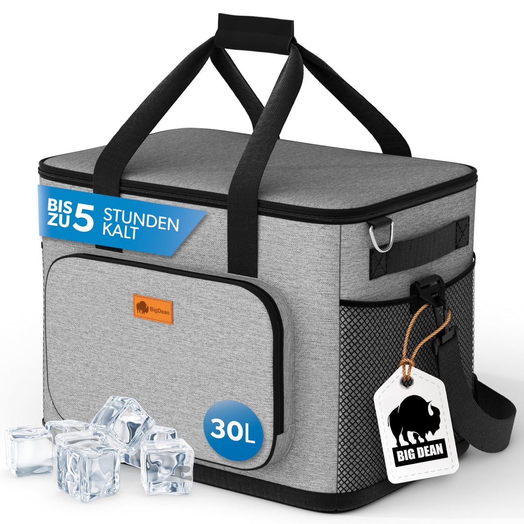 BigDean 30L Kühltasche auslaufsicher & wasserdicht – Picknicktasche für Essen & Getränke – bis zu 5h