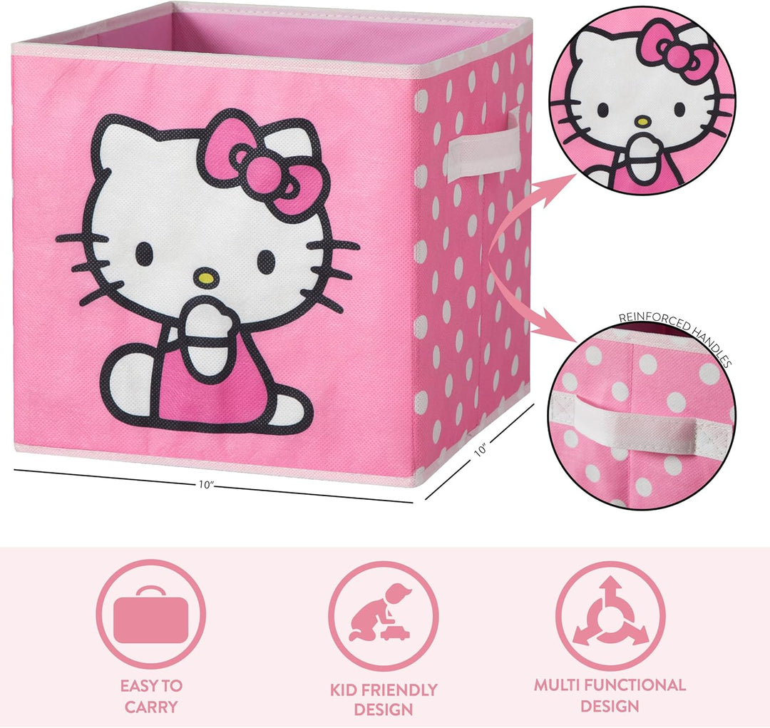 Idea Nuova Hello Kitty Aufbewahrungswürfel mit Griffen, 25,4 x 25,4 x 25,4 cm, 2 Stück, Hello Kitty