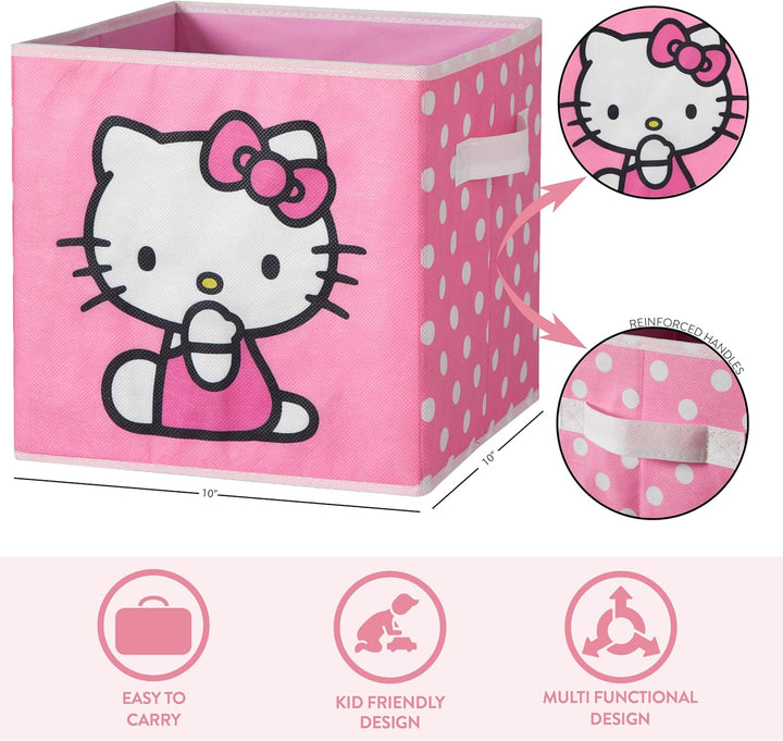 Idea Nuova Hello Kitty Aufbewahrungswürfel mit Griffen, 25,4 x 25,4 x 25,4 cm, 2 Stück, Hello Kitty
