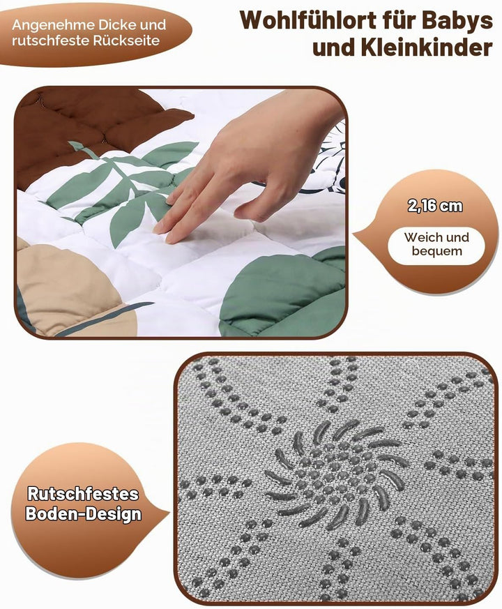 Hamino Krabbeldecke Für Baby 127 x 127CM, Krabbelmatte Baby Faltbar, Weich und Rutschfest Spielmatte
