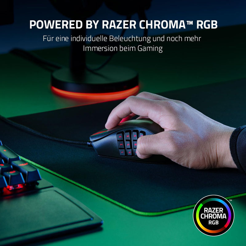 Razer Naga X - Kabelgebundene Gaming Maus mit 16 programmierbaren Tasten für PC/Mac (Optische Maus S