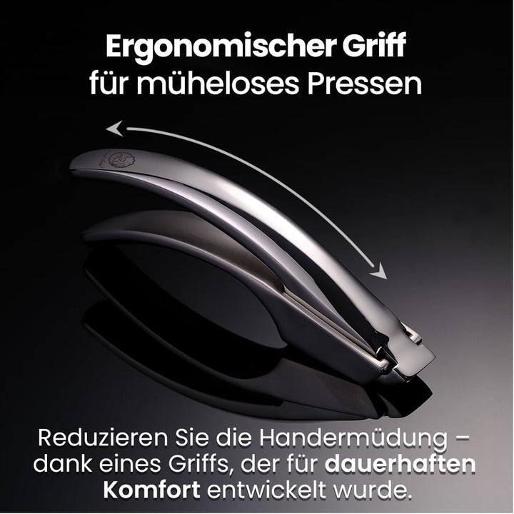 Knoblauchpresse Edelstahl - Ideal für grobes Knoblauchhack in Herzform | Knoblauch Presse für Knobla