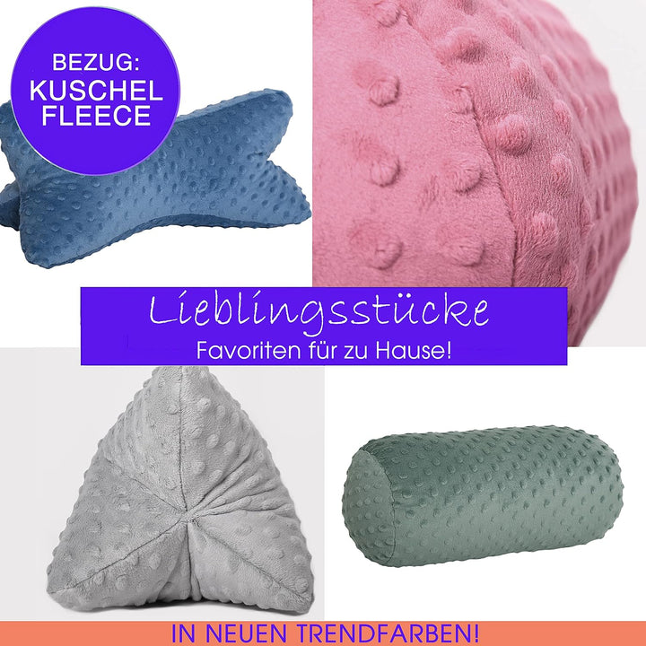 Dr. Berger Leseknochen Nackenrolle Lesekissen 40x18 cm Minky Design - 380g Baumwolle extra flauschig