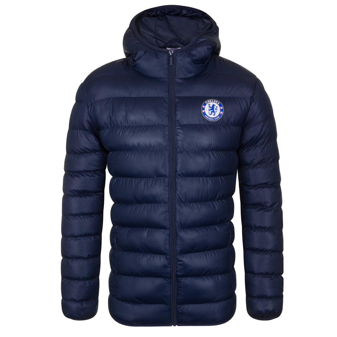 Chelsea FC - Herren Winter-Steppjacke mit Kapuze - Offizielles Merchandise - Geschenk für Fussballfa