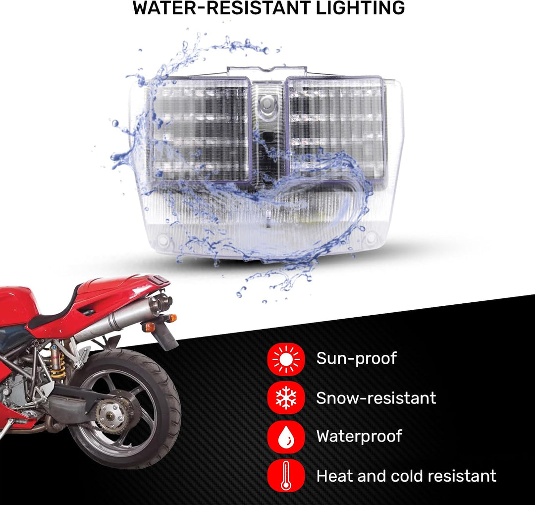 aVDB-moto LED-Bremslicht mit integrierten Blinker kompatibel mit Ducati 748, 916, 996, Cagiva Mito (