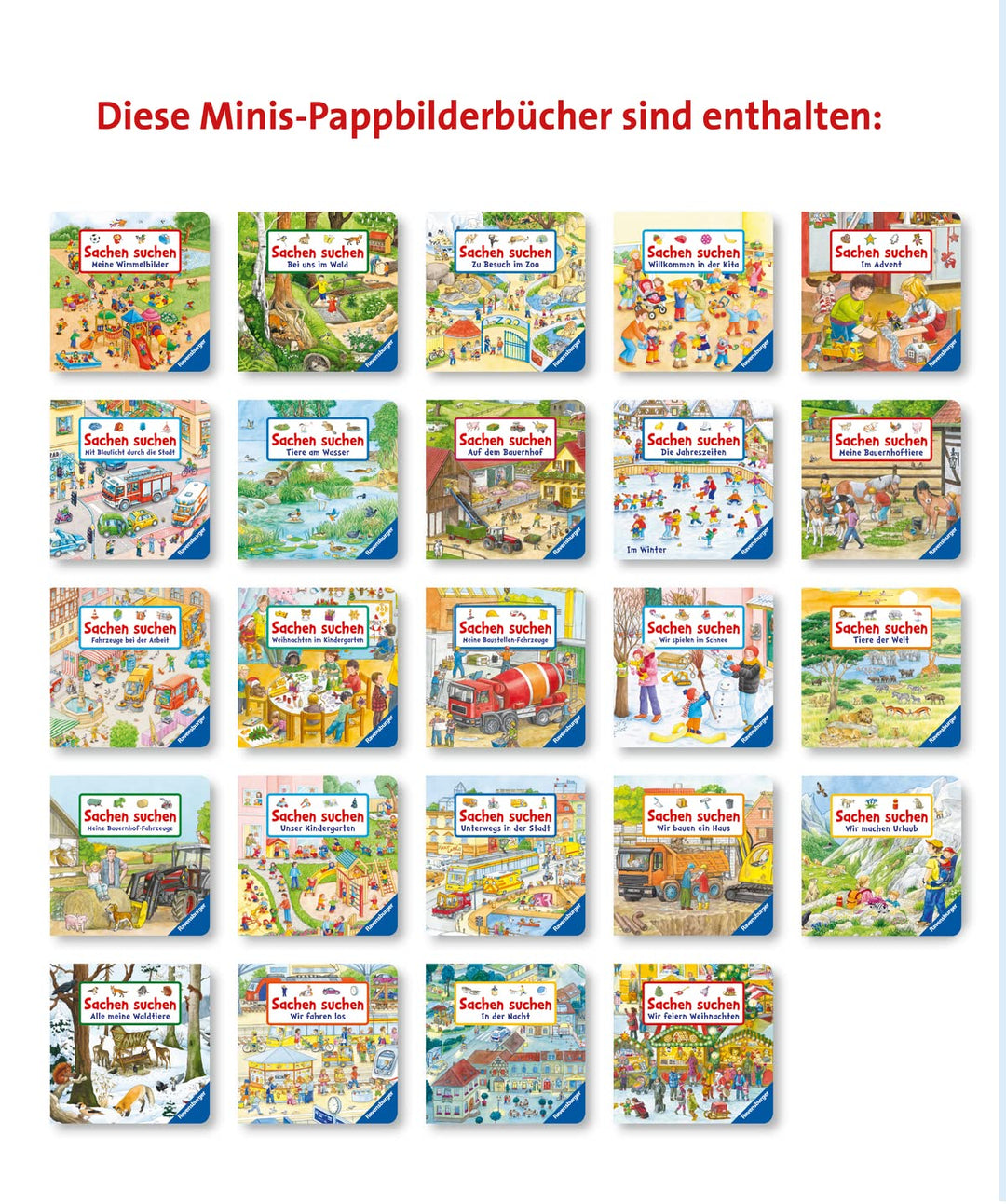 Mein Sachen suchen Adventskalender: Mit 24 Pappbilderbüchern, Kalender
