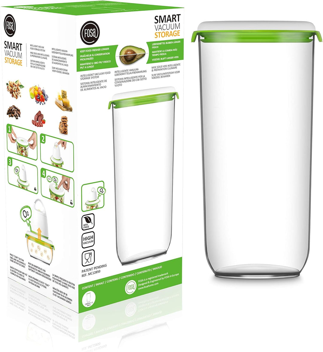 FOSA MADRID BEHÄLTER XL 2.850ML – MC12850 - Smarte Vakuum-Lebensmittelaufbewahrung – Runder Vakuum-A