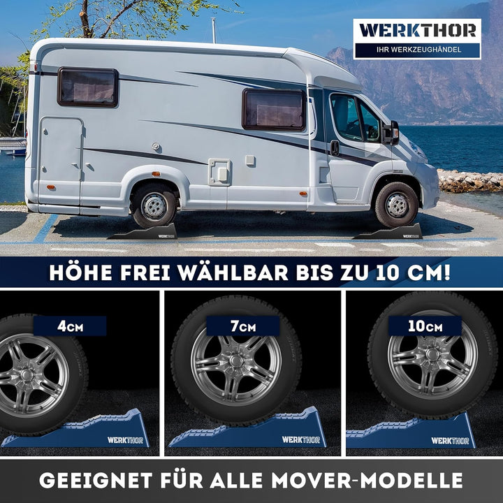 WERKTHOR Auffahrkeile für Wohnmobil - [2er Set] Hochbelastbare Auffahrkeile für maximalen Halt [, BI