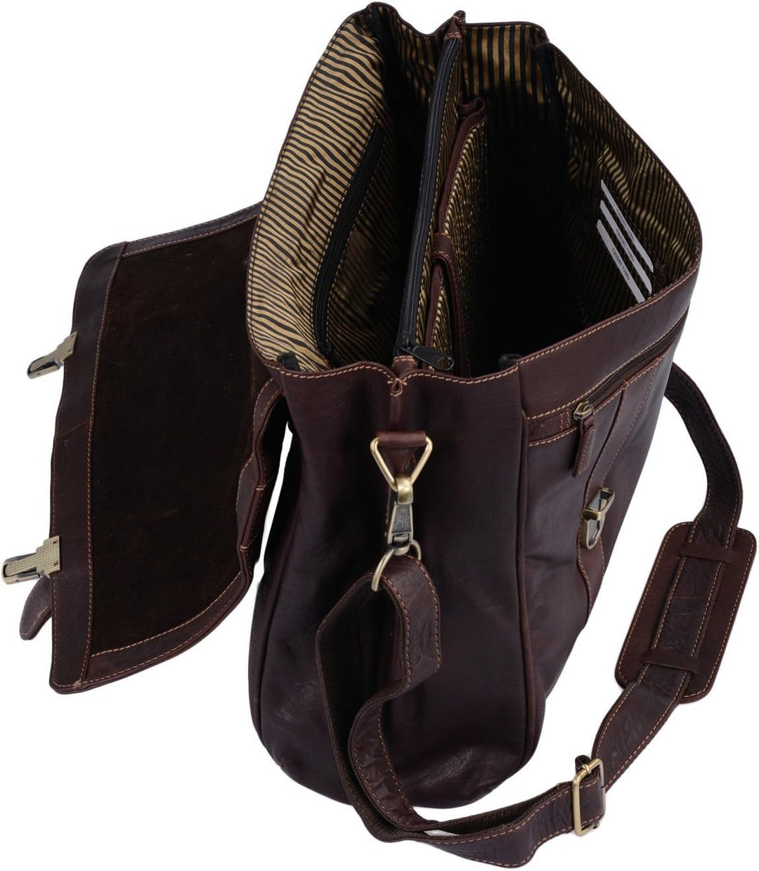 LEAS Oxford - Aktentasche Echt-Leder, dunkelbraun Classic Bags
