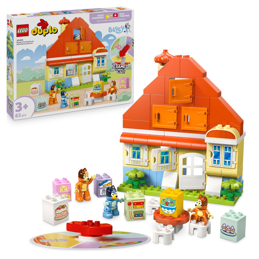 LEGO DUPLO Bluey: Blueys Familienhaus mit Memory-Spiel - Lernspielzeug für Kleinkinder - Inkl. 3 Min