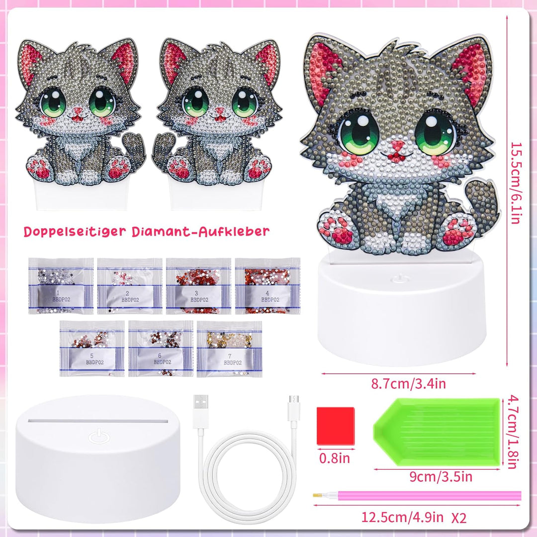 Zoyomax Diamond Painting Nachtlicht, Geschenke für Erwachsene, 3D Kreative Diamond Painting Lampe Gr