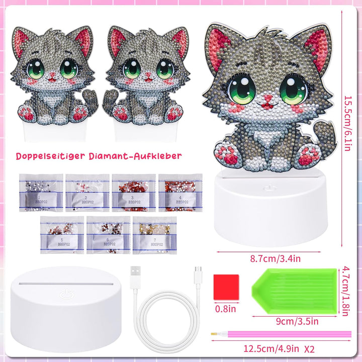 Zoyomax Diamond Painting Nachtlicht, Geschenke für Erwachsene, 3D Kreative Diamond Painting Lampe Gr