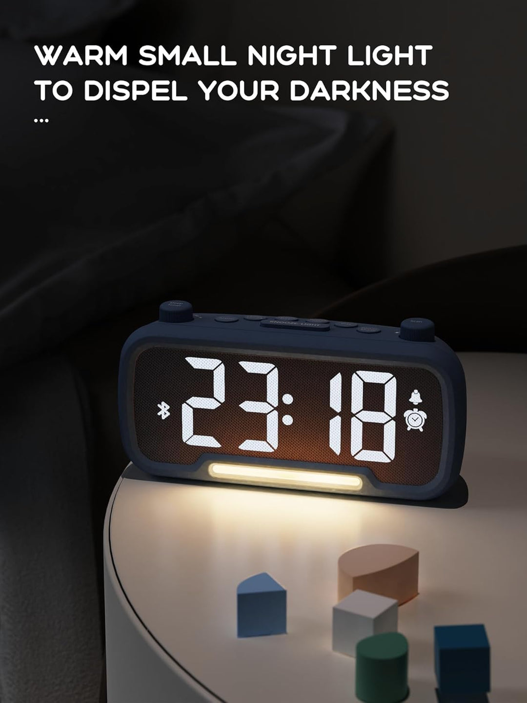 ROCAM Wecker für Schlafzimmer mit Nachtlicht, led Uhr mit FM-Radio, UKW Digitalradio, Küchenradio Ti