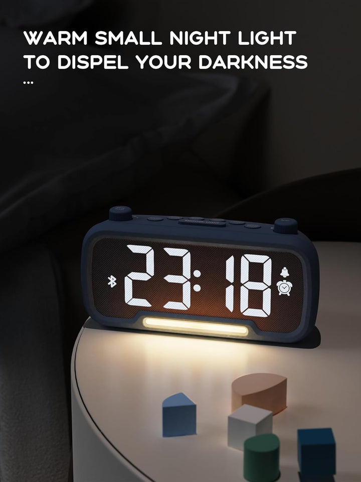 ROCAM Wecker für Schlafzimmer mit Nachtlicht, led Uhr mit FM-Radio, UKW Digitalradio, Küchenradio Ti