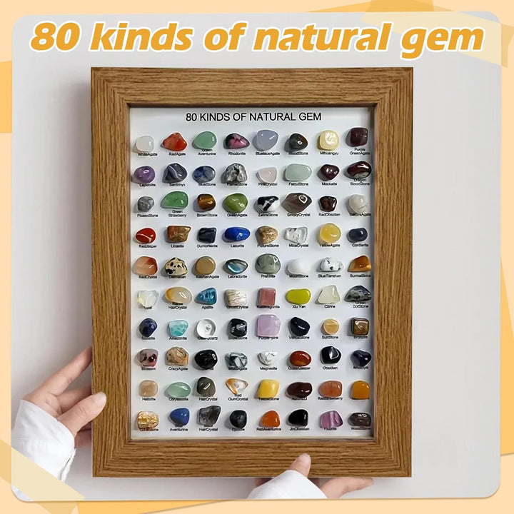 Edelsteine Set, 80 Mineralien Edelsteinen, Natürliche Kristalle Edelstein Sammeln, Edelsteinsammlung