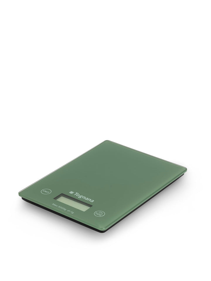 Tognana Iridea Küchenwaage mit LCD Display und Touch-Tasten, Salbeigrün