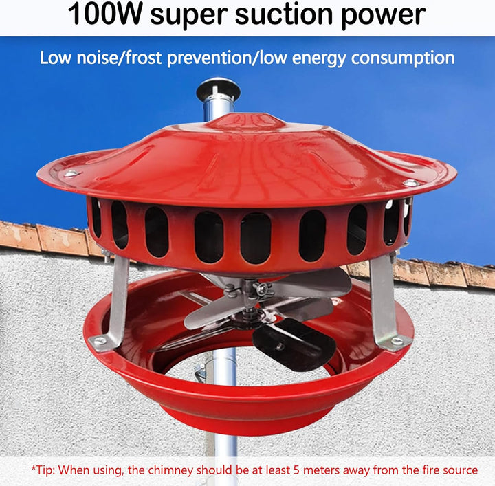 Mocoli 100W Rauchabzug Ventilator, Kaminventilator Abgas 12-21cm Kamin Ventilator Rauchabsaugung mit