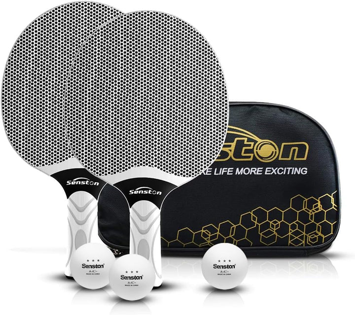 Senston Tischtennisschlägerset, professionelles Tischtennis-Paddel-Set für 4 Spieler, Ping-Pong-Padd