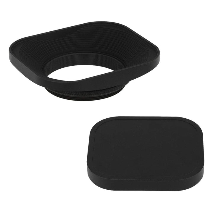 Haoge 43mm Metall Rechteckig Einschrauben Sonnenblende Gegenlichtblende mit Kappe für 43mm Canon Nik