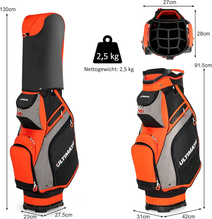 GOPLUS Golftasche mit 14 Trennwänden und 7 zusätzlichen Taschen, Golfreisetasche mit breite Basis, D