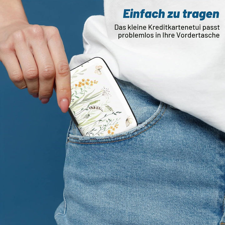Kreditkartenetui, Mini-Aluminium-Kartenetui, RFID-Blockierung, schlankes Metall-Hartschalenetui für