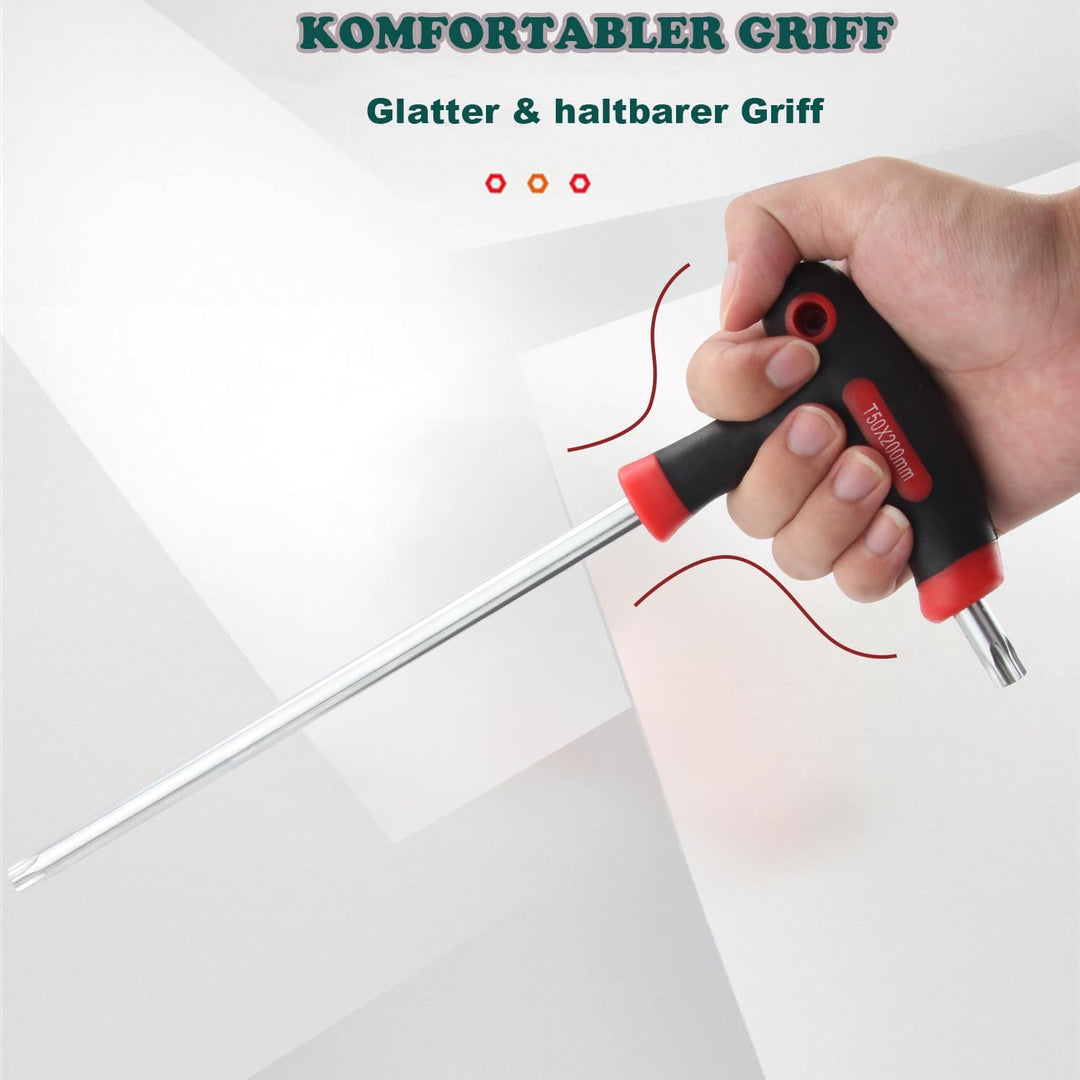 9 Teile T-Griff schlüssel-Satz,10–T50 Torxschlüssel-Set,Trx-Stiftschlüssel mit Quergriffen,T-Griff S