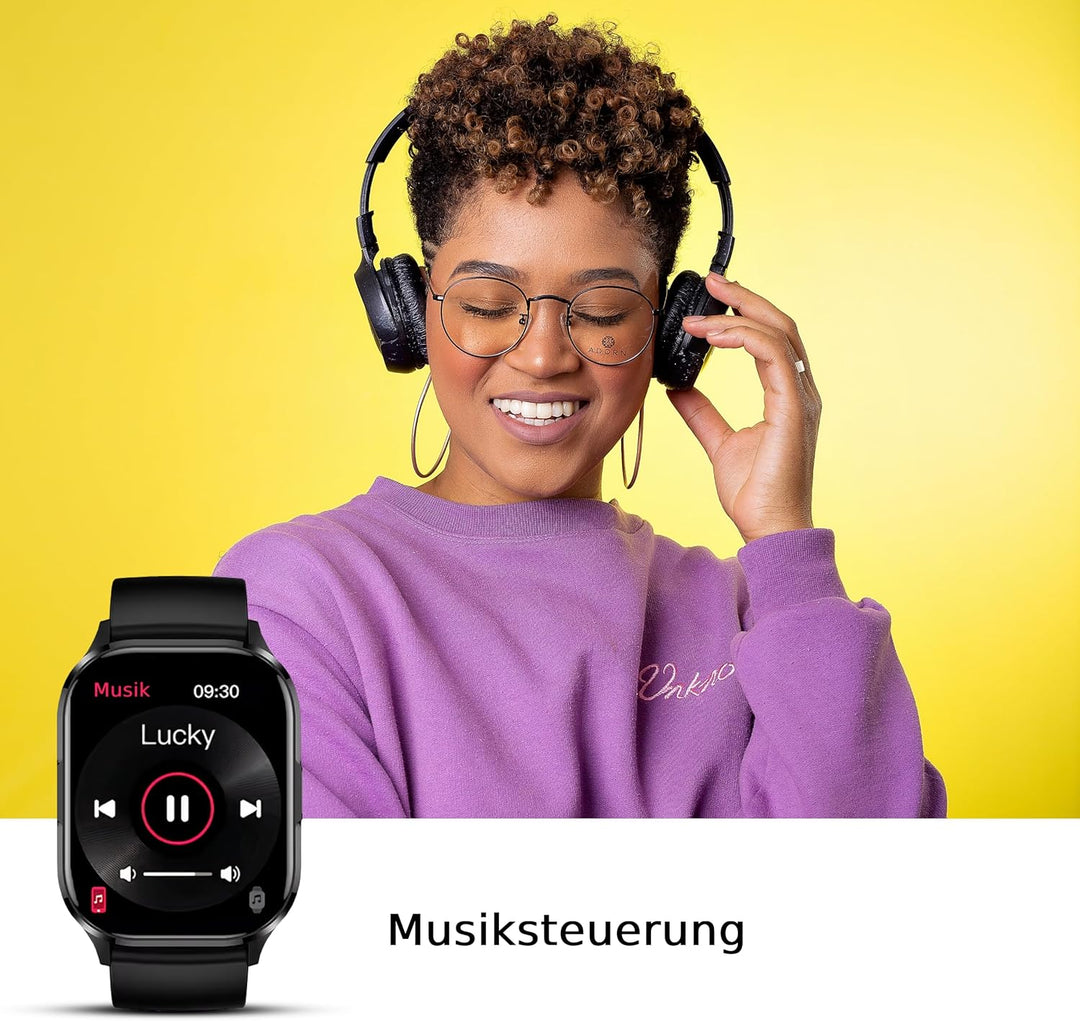 Bliknes K21 Smartwatch 2,01 Zoll für Damen Herren mit Telefonfunktion und Benachrichtigungen, kompat