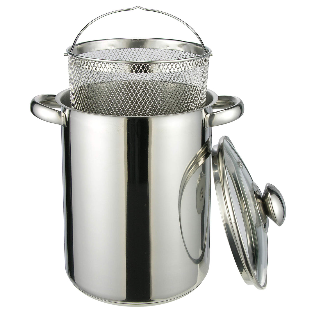HI Nudeltopf &amp; Spargeltopf hoch (Kochtopf 4 Liter, mit Sieb und Deckel) - Pastatopf mit Siebeinsatz,