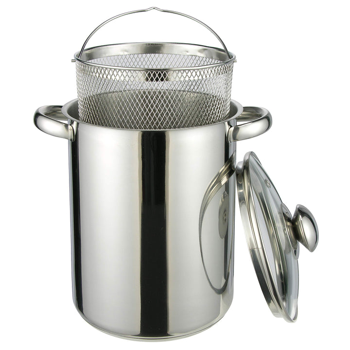 HI Nudeltopf &amp; Spargeltopf hoch (Kochtopf 4 Liter, mit Sieb und Deckel) - Pastatopf mit Siebeinsatz,