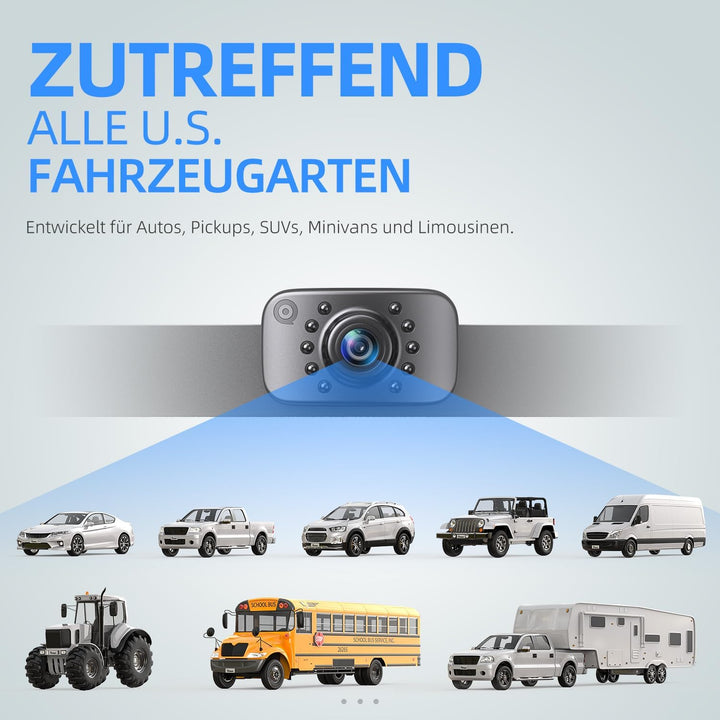 eRapta HD 1080P Rückfahrkamera, AHD-kompatibel, Metallgehäuse, IP69 wasserdichtes Universal Rückfahr
