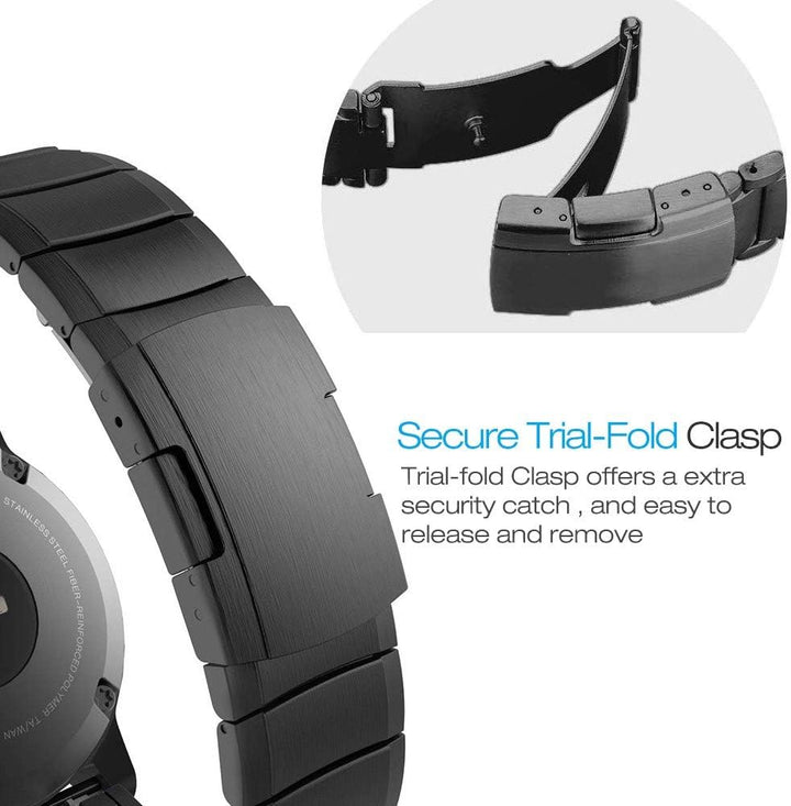 YOOSIDE für Fenix 7/ Fenix 5/ Fenix 6/ epix 2 Armband, 22mm Edelstahl Gliederarmband Ersatzarmbänder