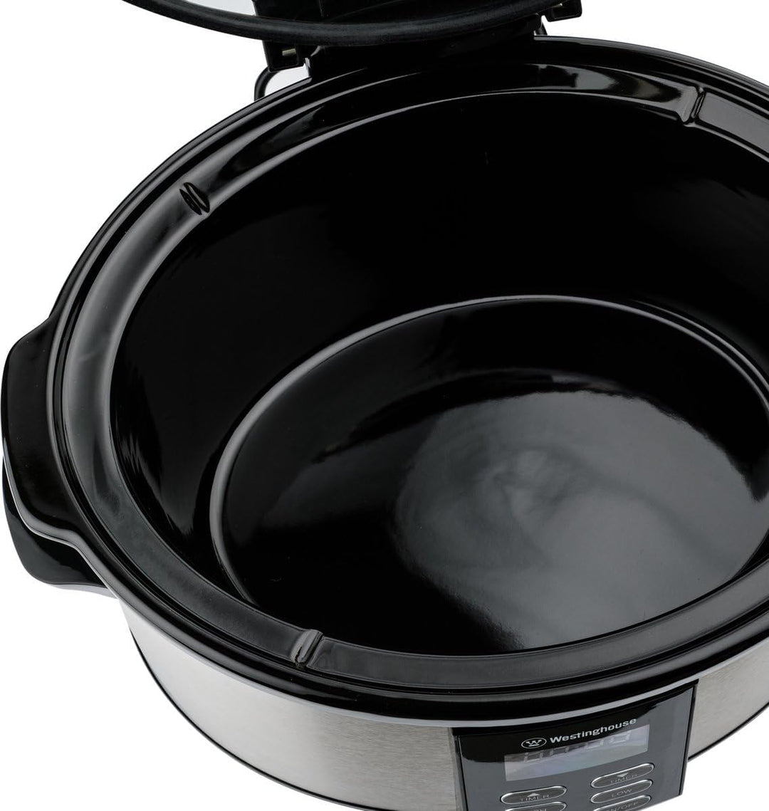 Westinghouse Slow Cooker 6,5 Liter - Schongarer Kochtopf aus Edelstahl, mit Warmhaltefunktion, Cool-